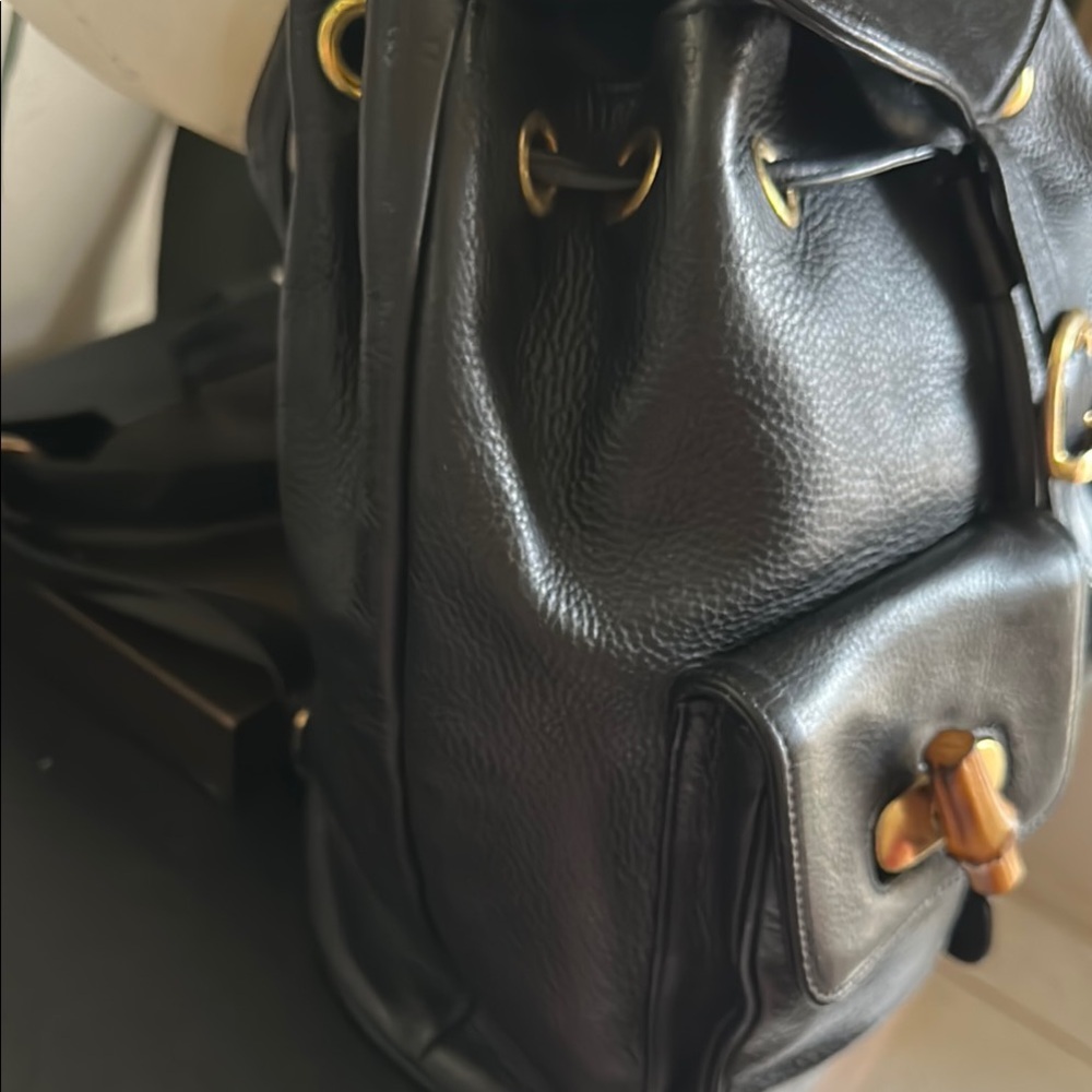 Black Leather Backpack - Picture 5 of 16